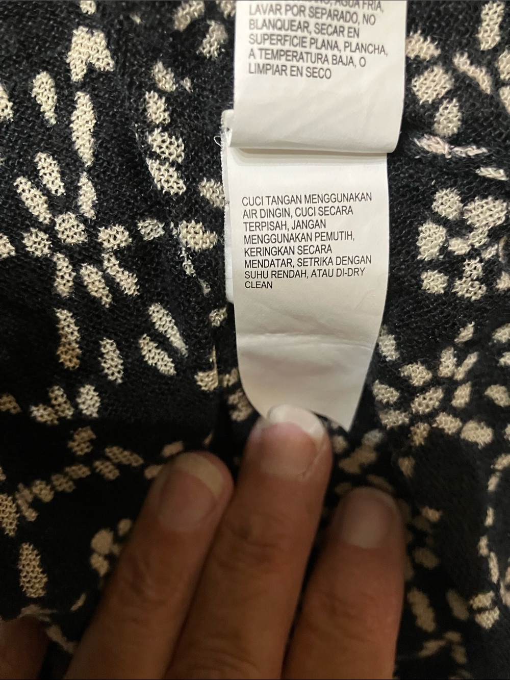 Lucky Brand Black and White Geometric Open-Front Cardigan - Picture 5 of 12